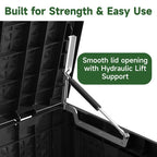 Coffre de rangement extérieur verrouillable en résine pour terrasse