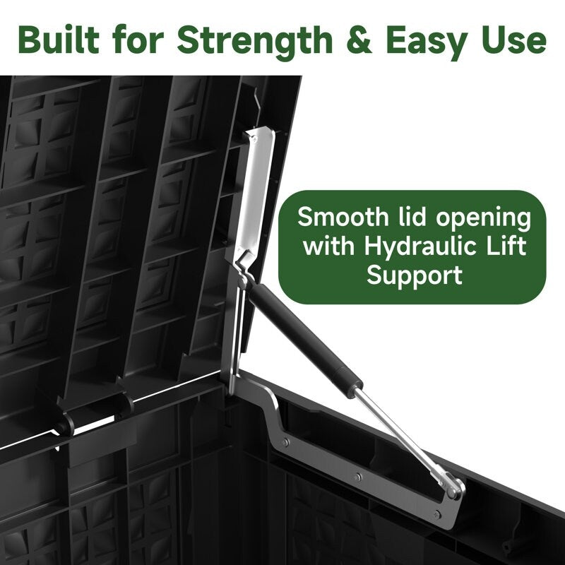 Coffre de rangement extérieur verrouillable en résine pour terrasse