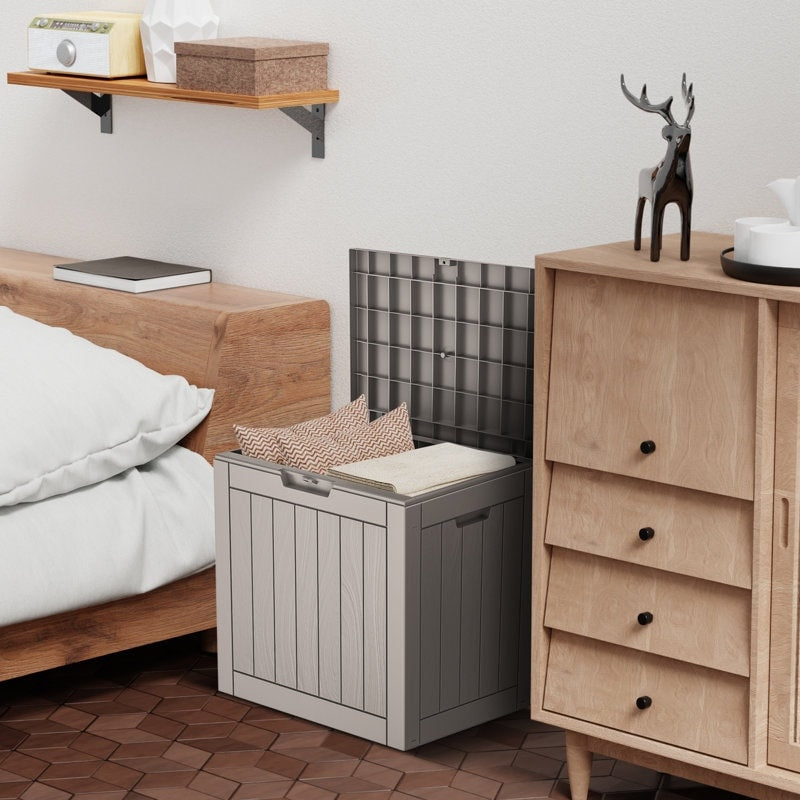 Coffre de rangement extérieur verrouillable en résine pour terrasse