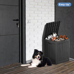 Coffre de rangement extérieur verrouillable en résine pour terrasse