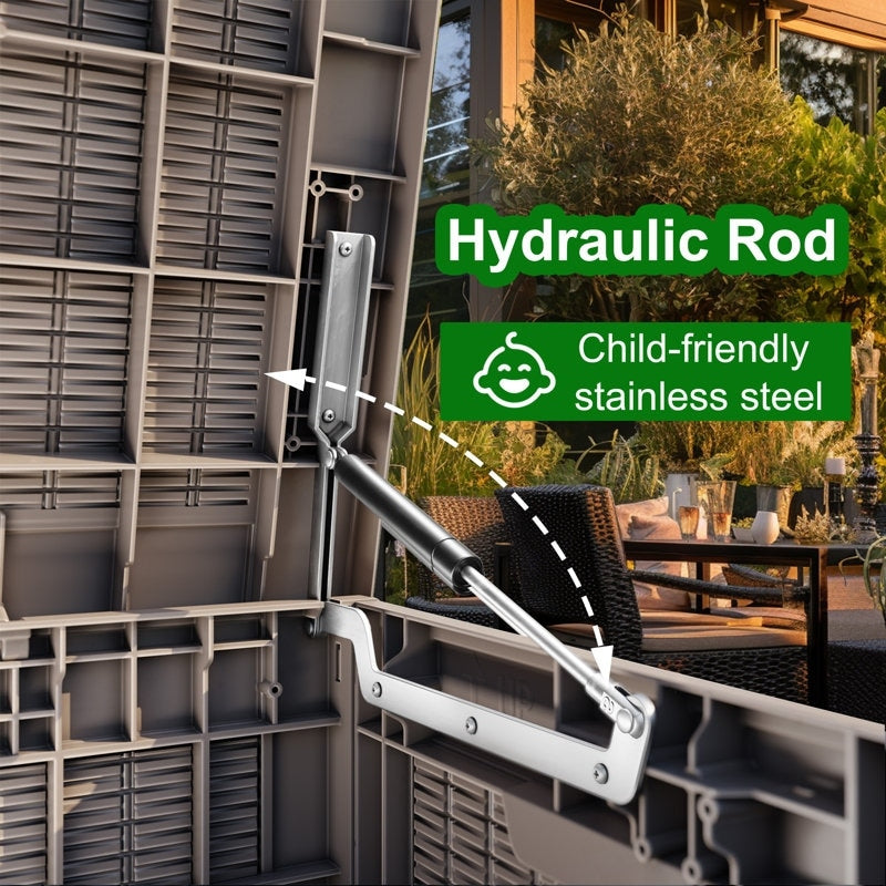 Coffre de rangement extérieur verrouillable en résine pour terrasse