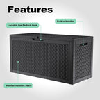 Coffre de rangement extérieur verrouillable en résine pour terrasse