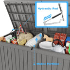 Coffre de rangement extérieur verrouillable en résine pour terrasse