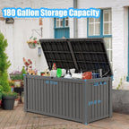 Coffre de rangement extérieur verrouillable en résine pour terrasse