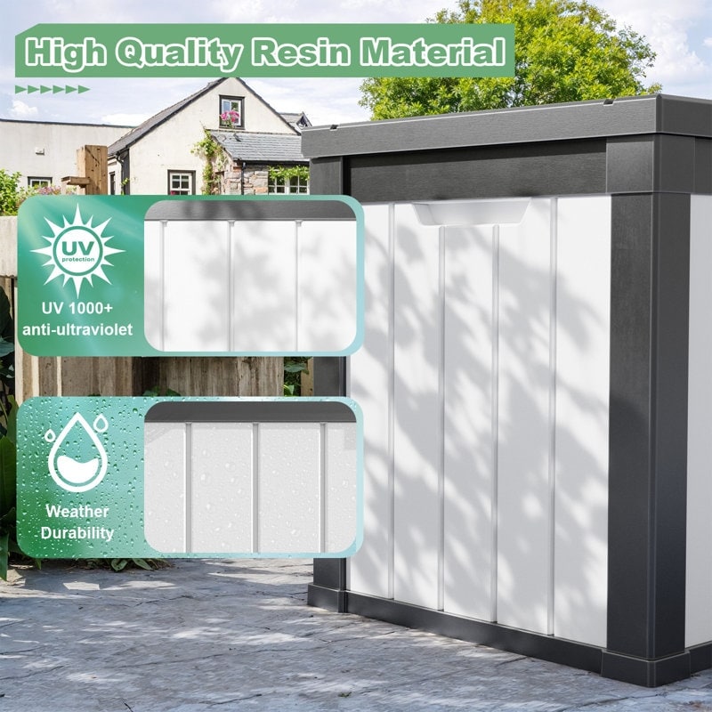 Coffre de rangement extérieur verrouillable en résine pour terrasse