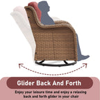 Chaises à bascule d'extérieur en osier Gymojoy avec base pivotante (lot de 2)