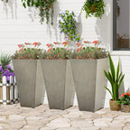 Lot de 3 grands pots de fleurs en plastique Outsunny 28 cm, pour l'intérieur et l'extérieur, pour l'entrée, la terrasse et la cour.