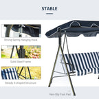 Balançoire de porche Outsunny pour 3 personnes