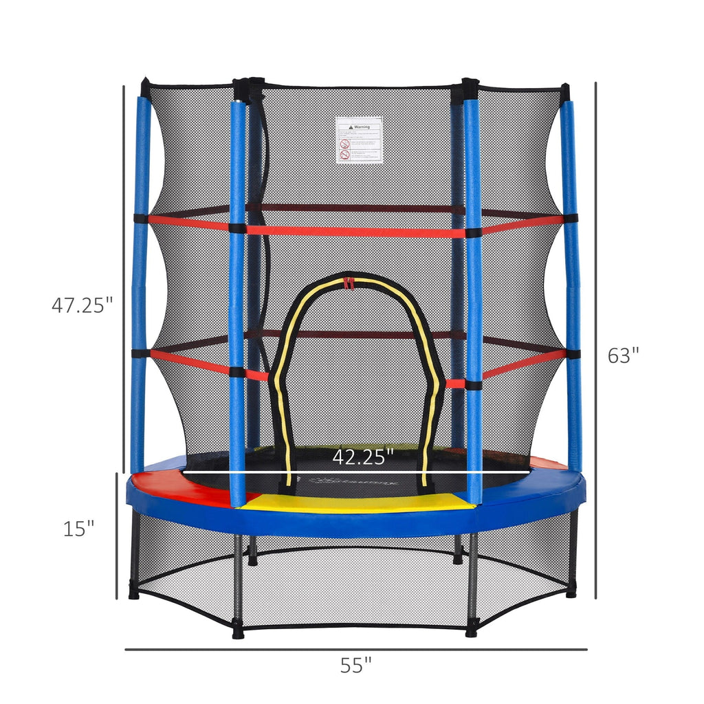 Trampoline Outsunny pour enfants de 1,5 m de diamètre avec filet pour l'intérieur et l'extérieur, de 3 à 6 ans