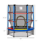 Trampoline Outsunny pour enfants de 1,5 m de diamètre avec filet pour l'intérieur et l'extérieur, de 3 à 6 ans