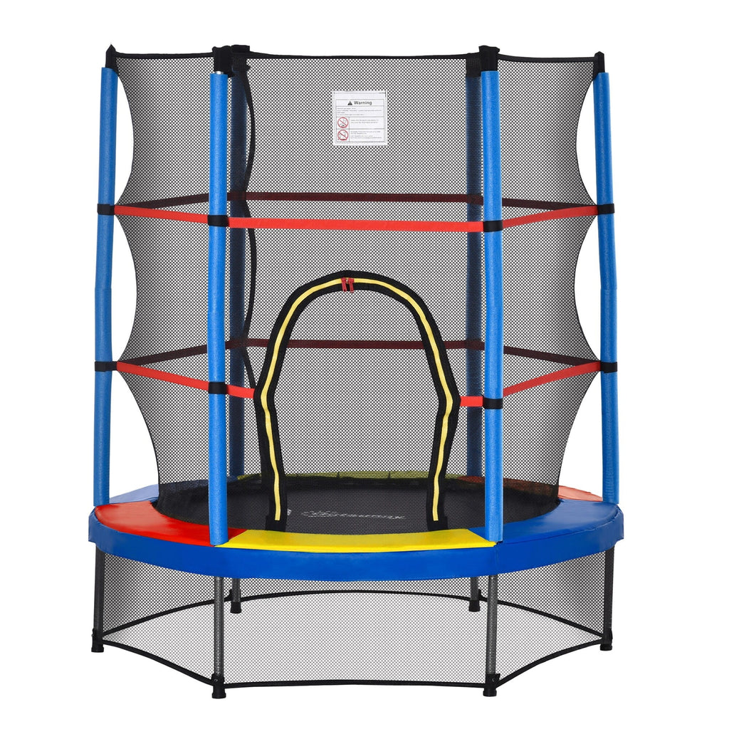 Trampoline Outsunny pour enfants de 1,5 m de diamètre avec filet pour l'intérieur et l'extérieur, de 3 à 6 ans