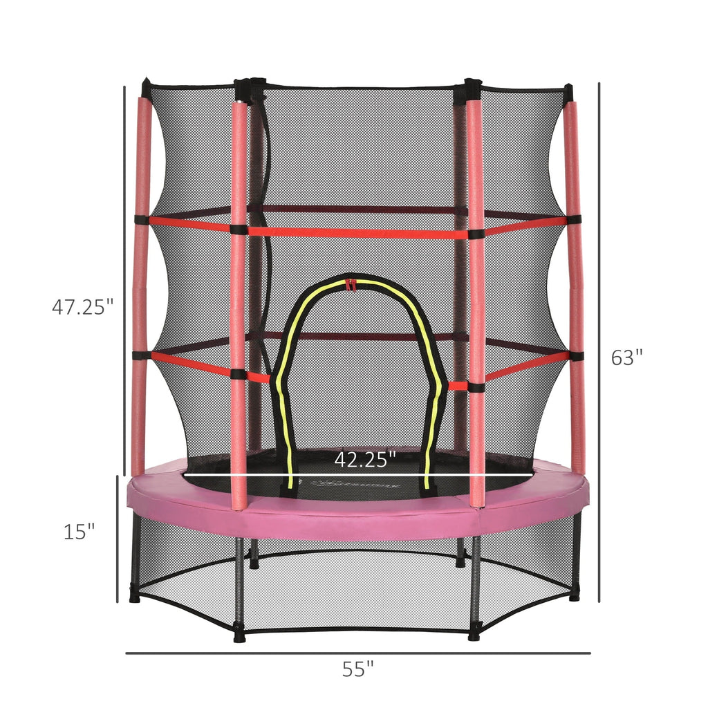 Trampoline Outsunny pour enfants de 1,5 m de diamètre avec filet pour l'intérieur et l'extérieur, de 3 à 6 ans