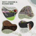 Jardinière surélevée Outsunny, 71 x 36 x 23 cm, jardinières en acier galvanisé pour plantes d'extérieur avec tiges renforcées