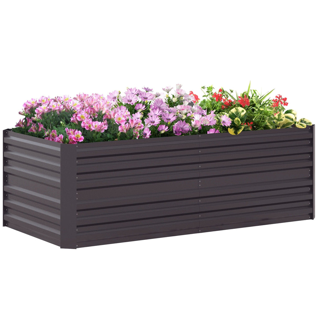 Jardinière surélevée Outsunny, 71 x 36 x 23 cm, jardinières en acier galvanisé pour plantes d'extérieur avec tiges renforcées
