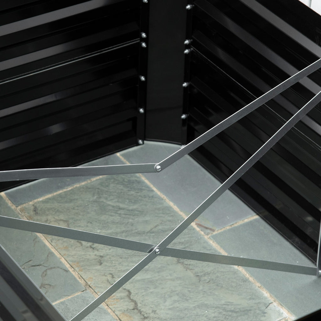 Jardinière surélevée Outsunny, 71 x 36 x 23 cm, jardinières en acier galvanisé pour plantes d'extérieur avec tiges renforcées