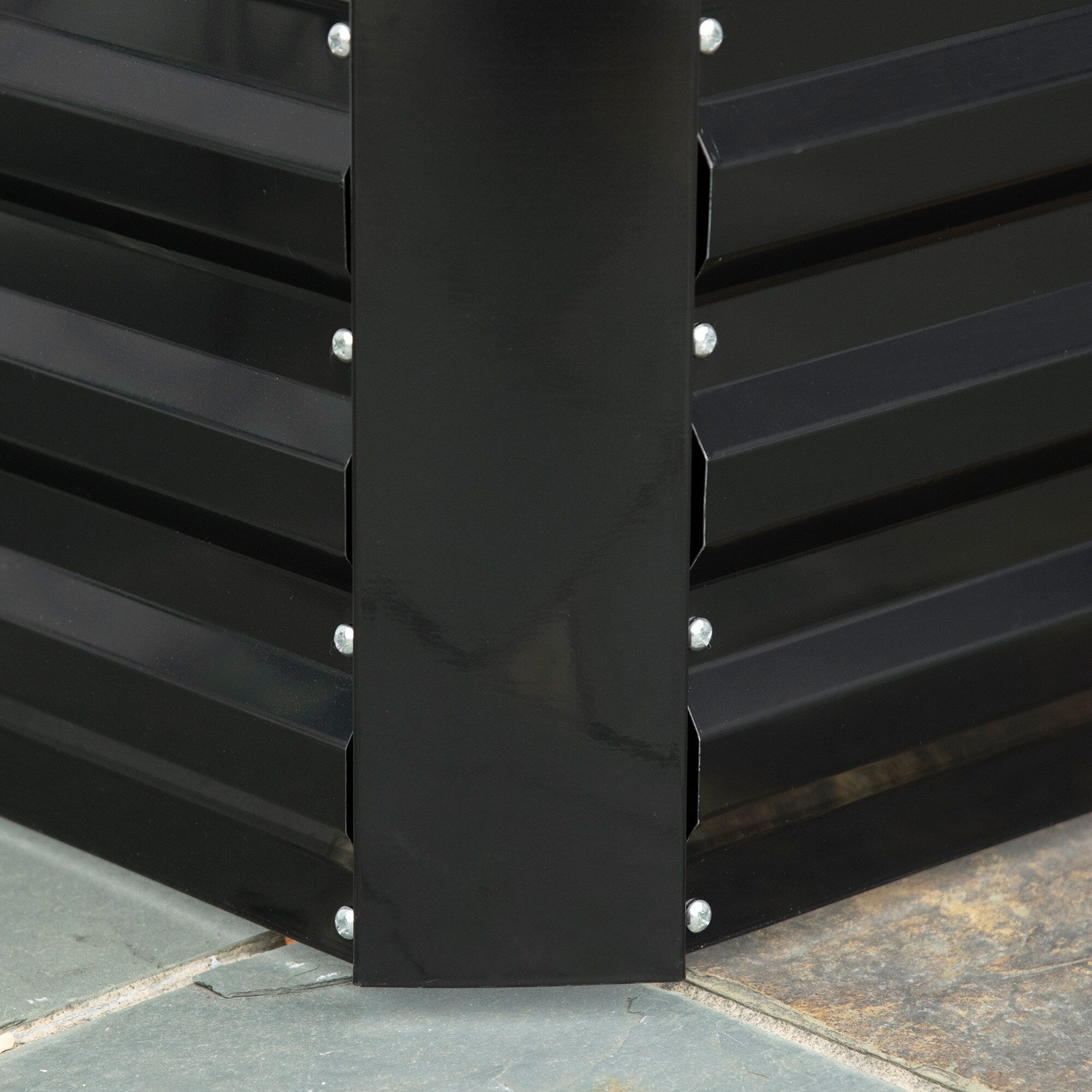 Jardinière surélevée Outsunny, 71 x 36 x 23 cm, jardinières en acier galvanisé pour plantes d'extérieur avec tiges renforcées