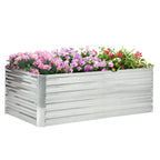 Jardinière surélevée Outsunny, 71 x 36 x 23 cm, jardinières en acier galvanisé pour plantes d'extérieur avec tiges renforcées