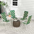 Outsunny Lot de 4 chaises pliantes de jardin, chaises de camping classiques, chaises de jardin portables pour le camping