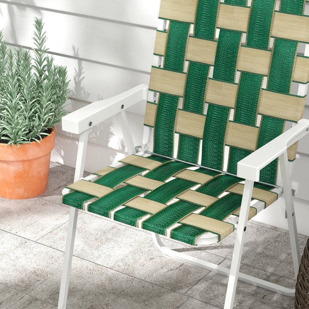 Outsunny Lot de 4 chaises pliantes de jardin, chaises de camping classiques, chaises de jardin portables pour le camping