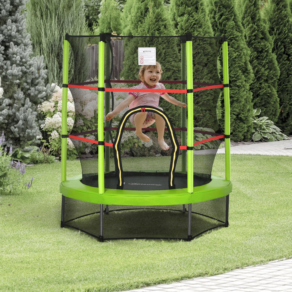 Trampoline Outsunny pour enfants de 1,5 m de diamètre avec filet pour l'intérieur et l'extérieur, de 3 à 6 ans