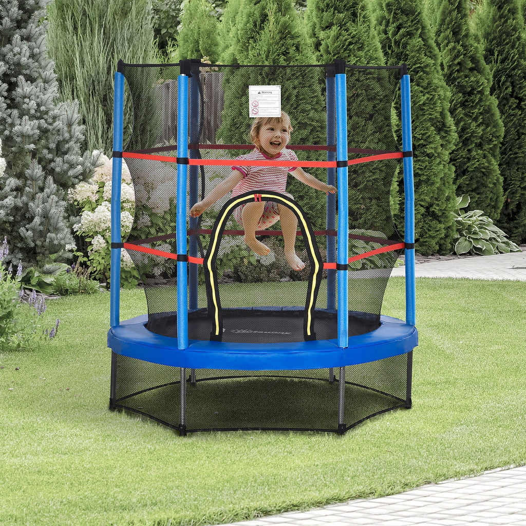 Trampoline Outsunny pour enfants de 1,5 m de diamètre avec filet pour l'intérieur et l'extérieur, de 3 à 6 ans