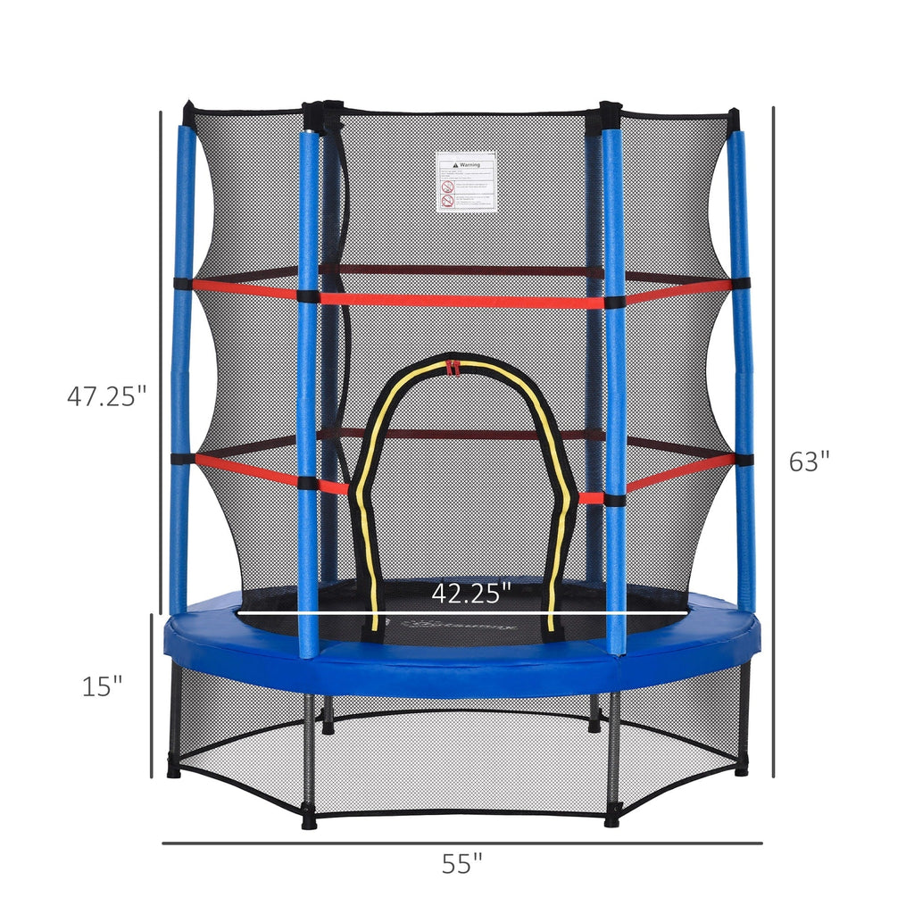 Trampoline Outsunny pour enfants de 1,5 m de diamètre avec filet pour l'intérieur et l'extérieur, de 3 à 6 ans