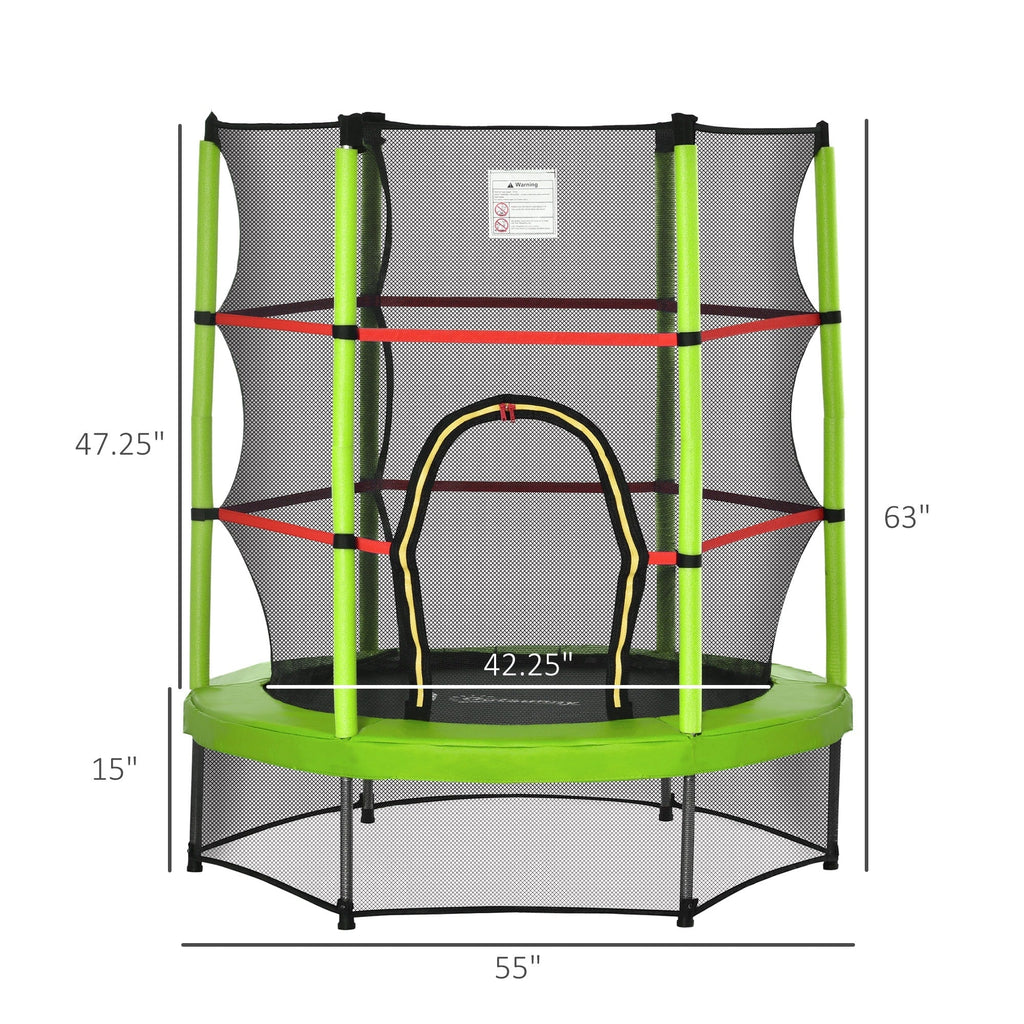 Trampoline Outsunny pour enfants de 1,5 m de diamètre avec filet pour l'intérieur et l'extérieur, de 3 à 6 ans