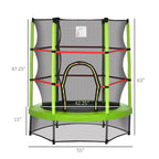 Trampoline Outsunny pour enfants de 1,5 m de diamètre avec filet pour l'intérieur et l'extérieur, de 3 à 6 ans