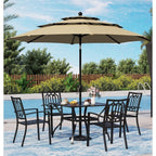Parasol d'extérieur à 3 niveaux de 10 pieds de MAISON ARTS, compatible avec la plupart des tables de patio avec ventilation, inclinaison automatique et manivelle de levage