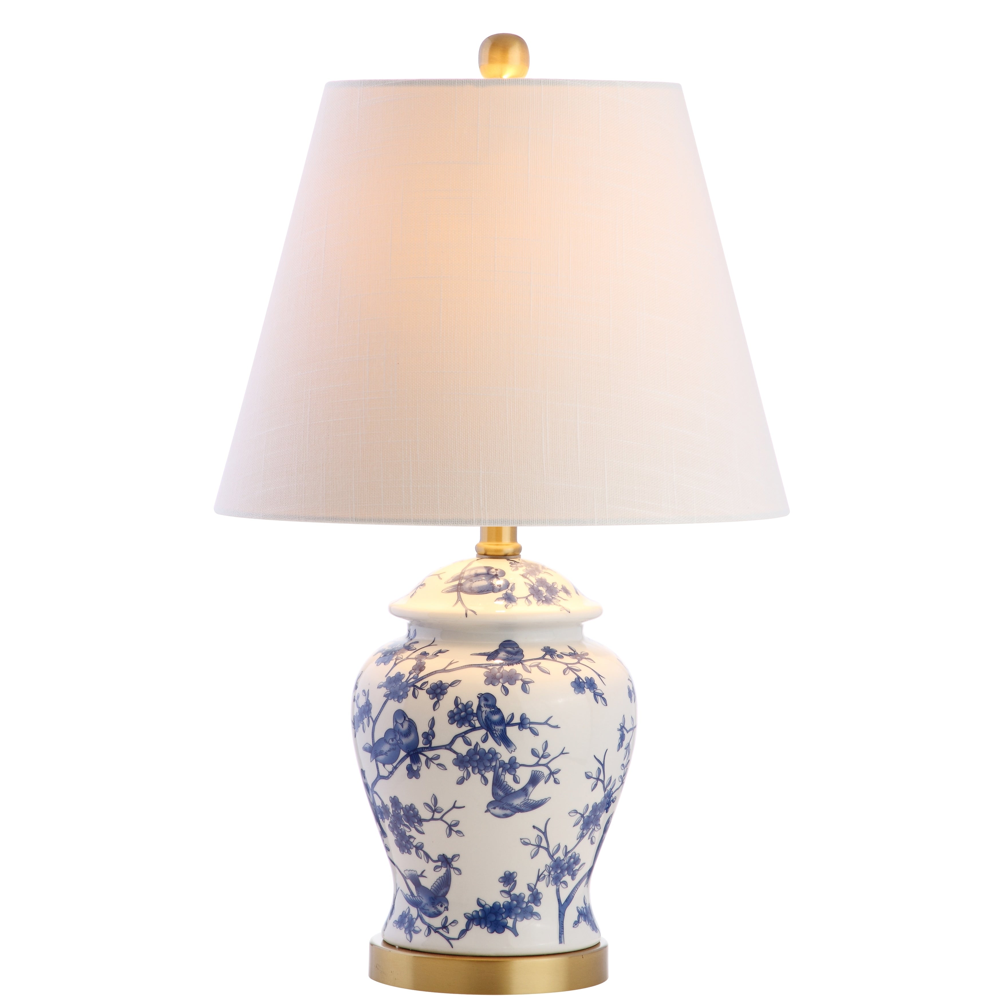 Lampe de table LED Penelope 22 Chinoiserie, bleu/blanc par JONATHAN Y