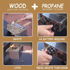 Four à pizza extérieur multi-combustible, machine à pizza cuite sur pierre avec brûleur à gaz et boîte à bois - 12 pouces