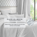 Parure de draps Pointehaven en coton à fibres longues 620 fils au pouce carré avec poche profonde