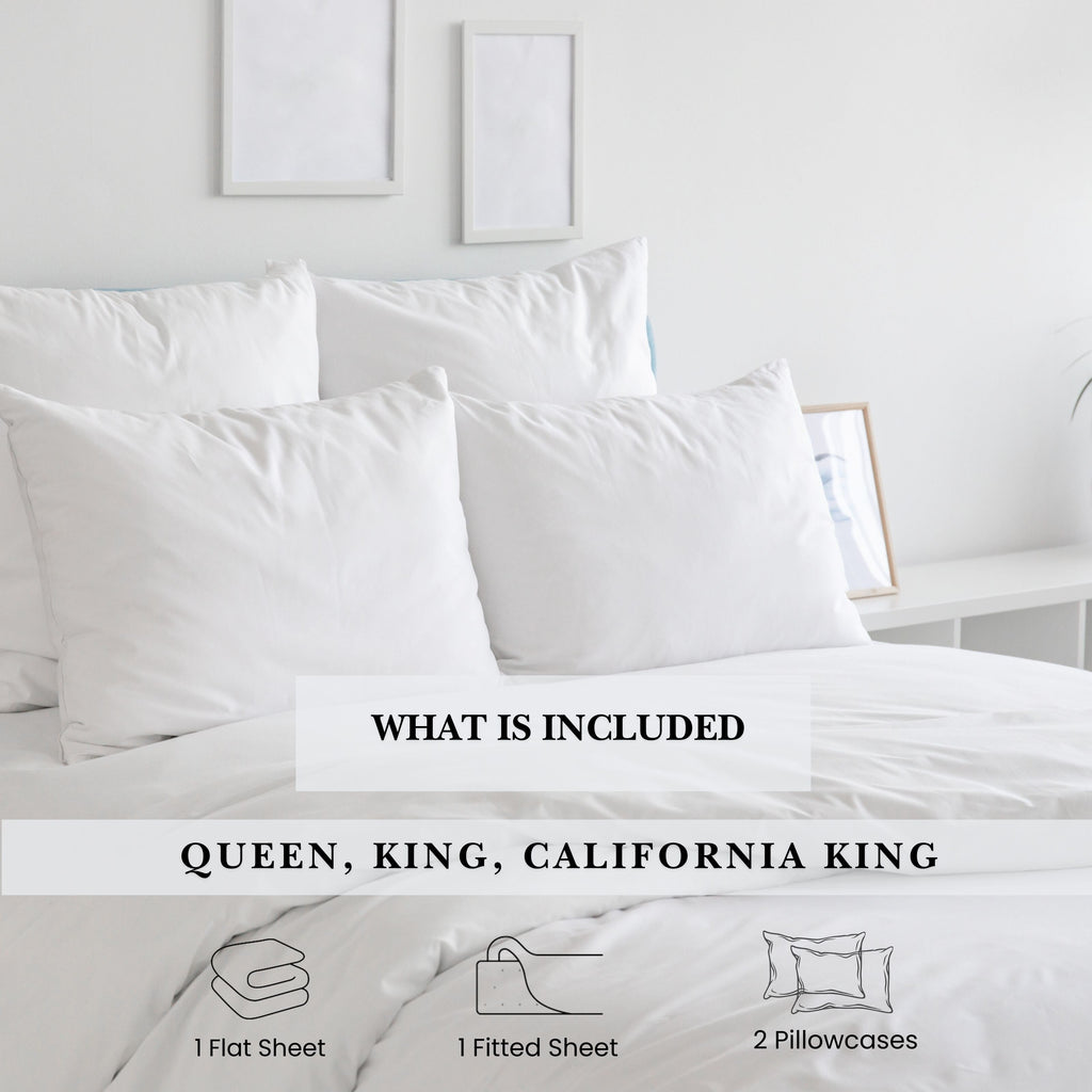 Parure de draps Pointehaven en coton à fibres longues 620 fils au pouce carré avec poche profonde