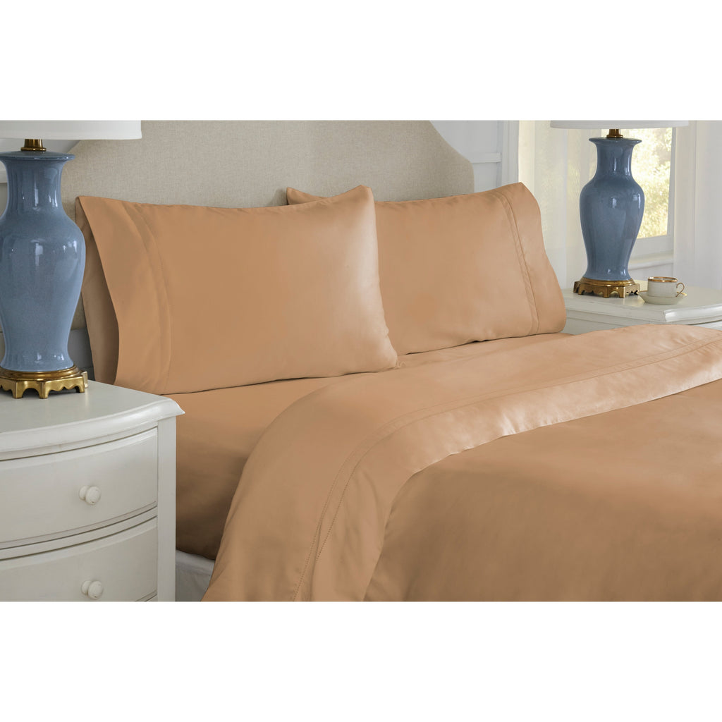 Parure de draps Pointehaven en coton à fibres longues 620 fils au pouce carré avec poche profonde