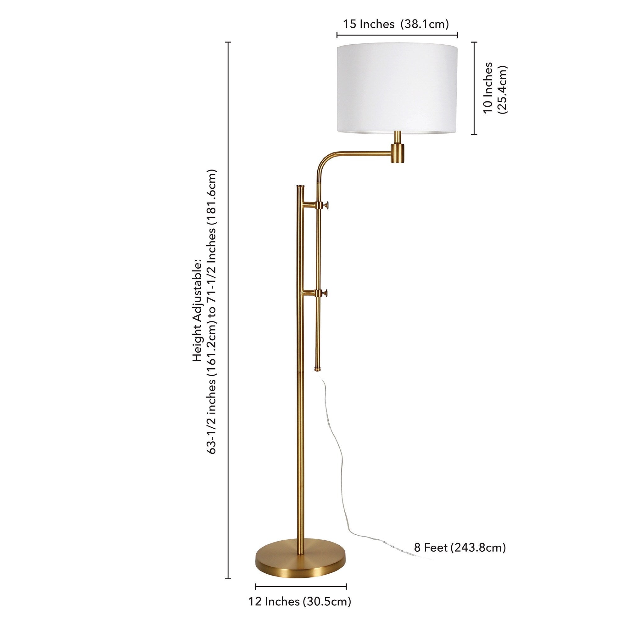 Lampadaire Polly à hauteur réglable