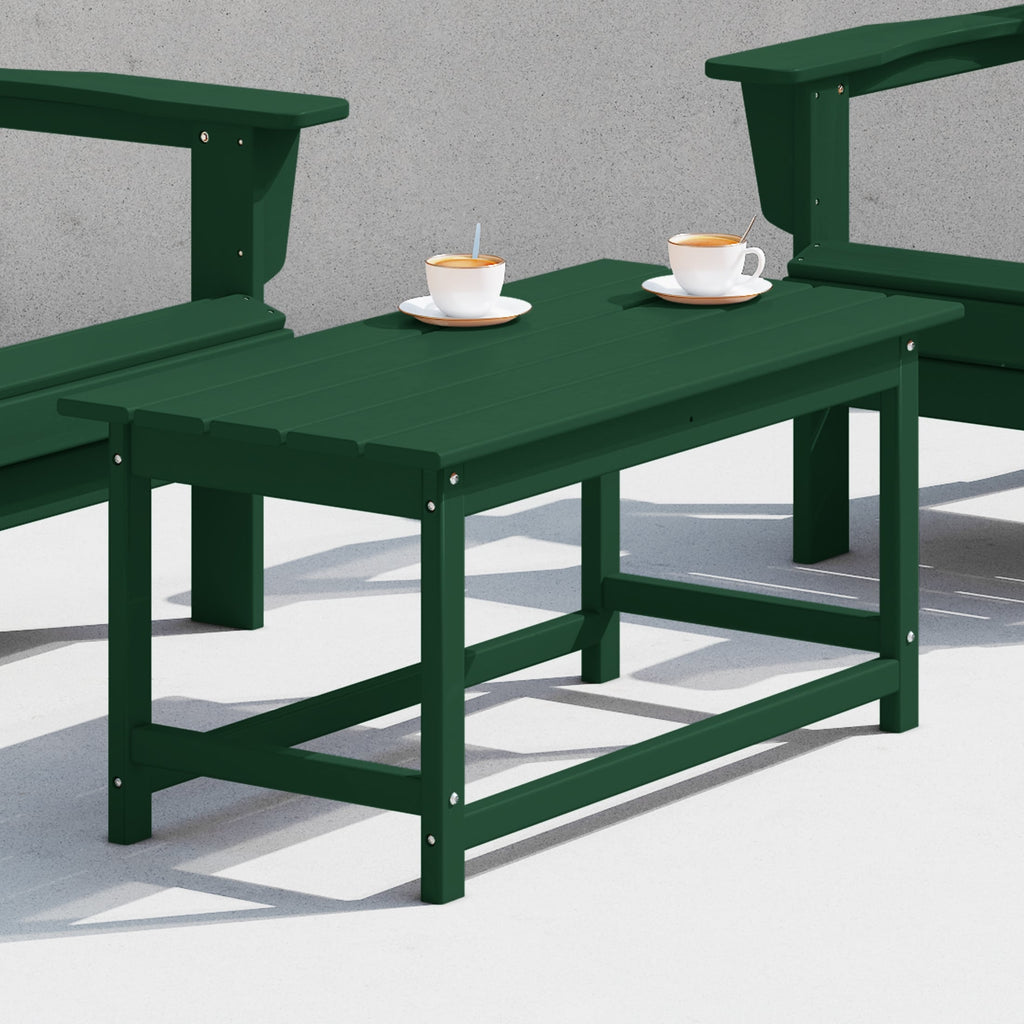 Table basse rectangulaire Polytrends Laguna en PEHD pour terrasse extérieure toutes saisons