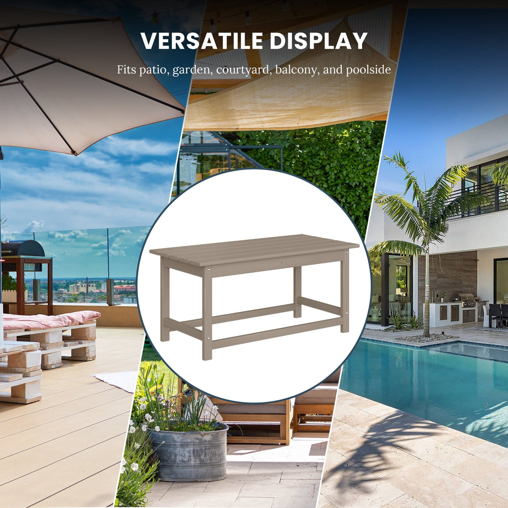 Table basse rectangulaire Polytrends Laguna en PEHD pour terrasse extérieure toutes saisons