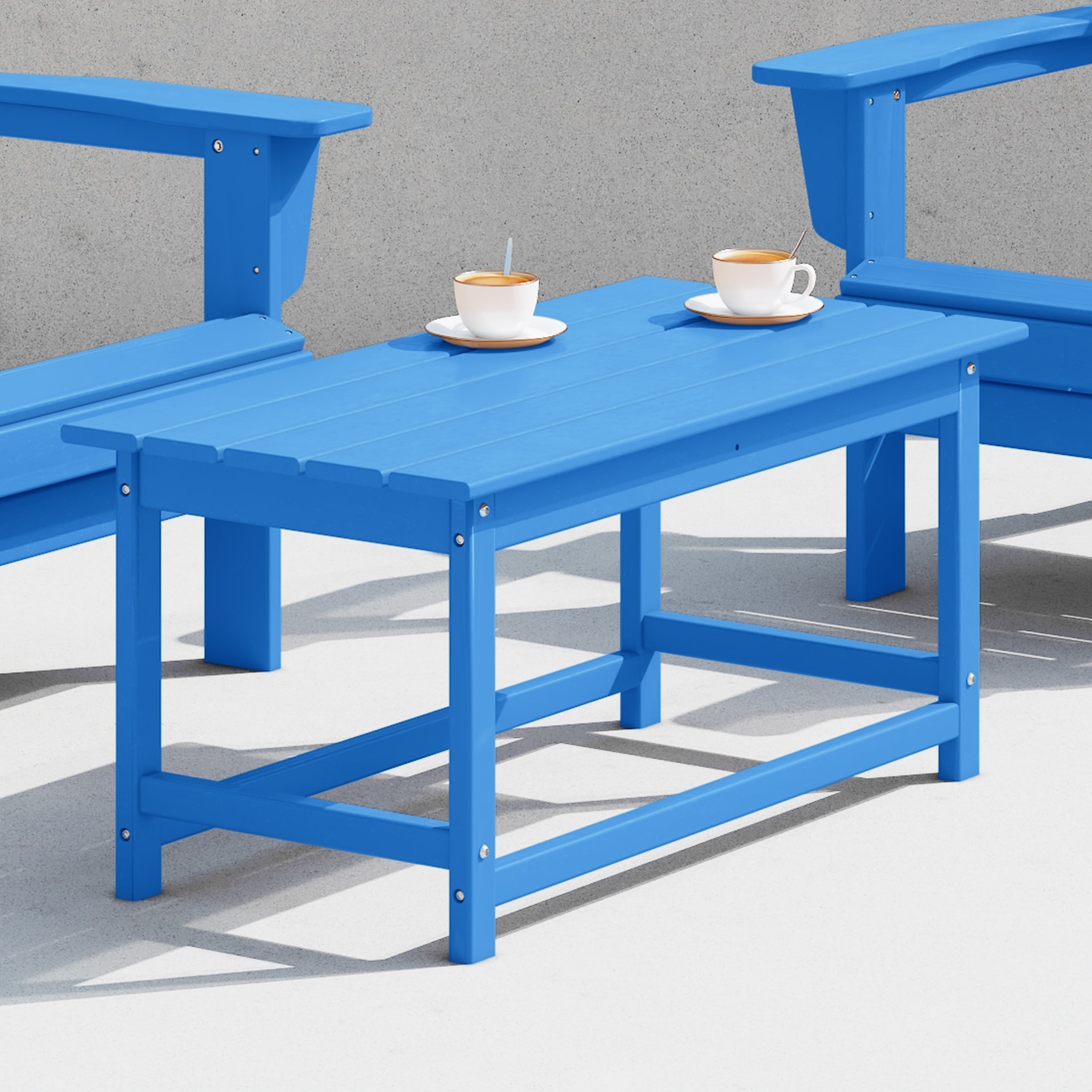 Table basse rectangulaire Polytrends Laguna en PEHD pour terrasse extérieure toutes saisons