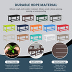 Table basse rectangulaire Polytrends Laguna en PEHD pour terrasse extérieure toutes saisons