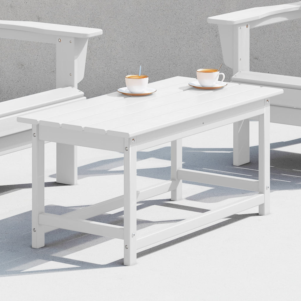 Table basse rectangulaire Polytrends Laguna en PEHD pour terrasse extérieure toutes saisons