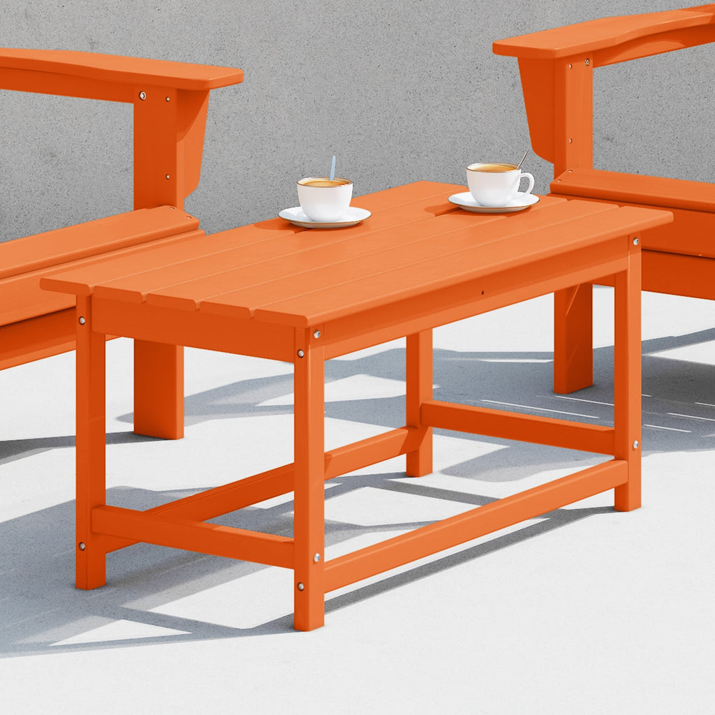 Table basse rectangulaire Polytrends Laguna en PEHD pour terrasse extérieure toutes saisons