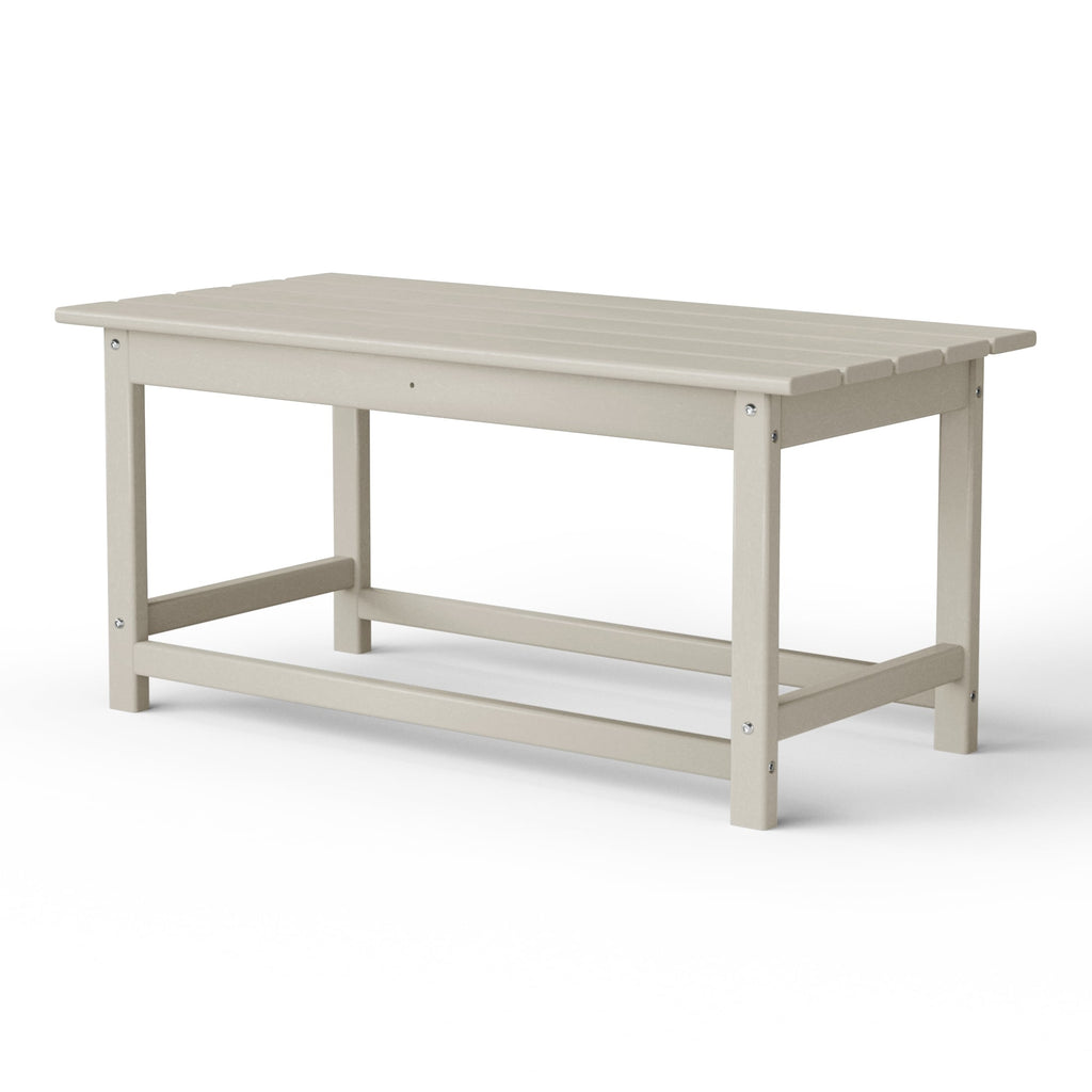 Table basse rectangulaire Polytrends Laguna en PEHD pour terrasse extérieure toutes saisons