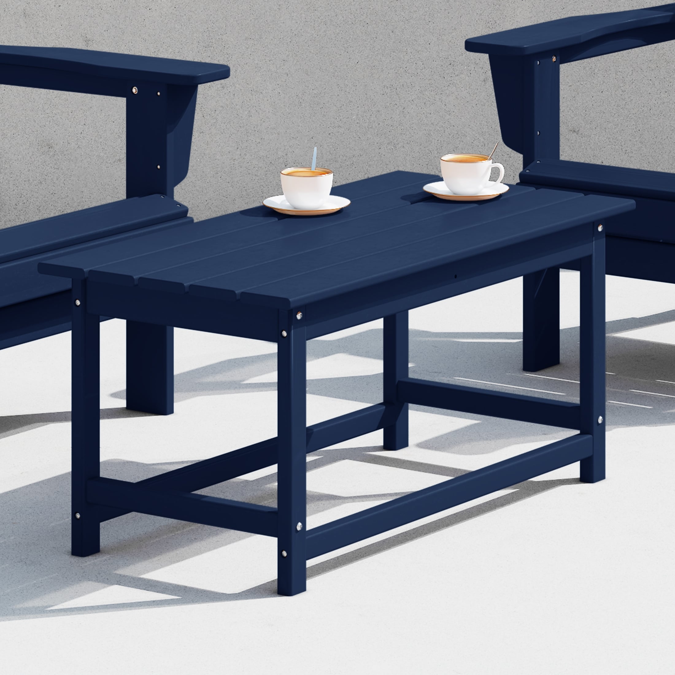 Table basse rectangulaire Polytrends Laguna en PEHD pour terrasse extérieure toutes saisons