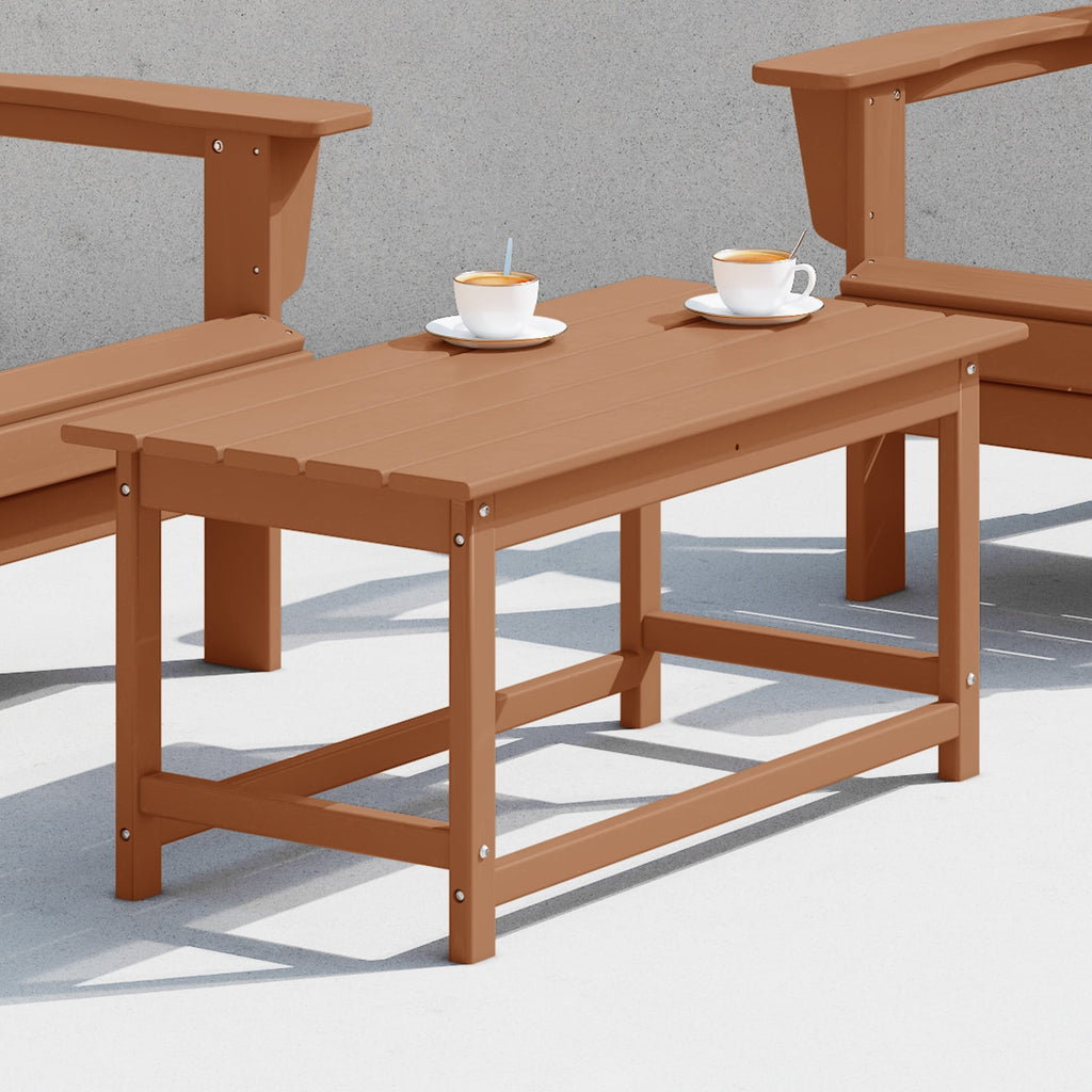 Table basse rectangulaire Polytrends Laguna en PEHD pour terrasse extérieure toutes saisons