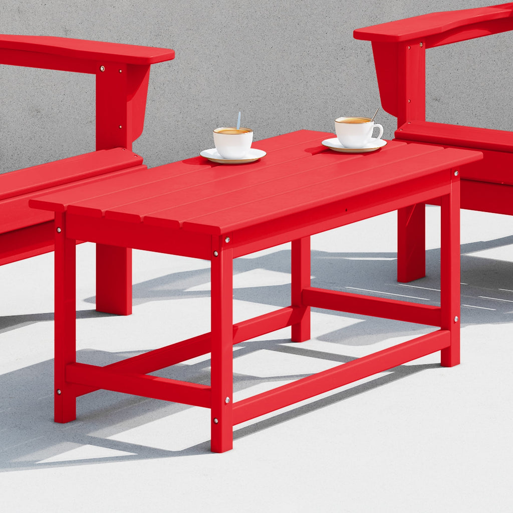 Table basse rectangulaire Polytrends Laguna en PEHD pour terrasse extérieure toutes saisons