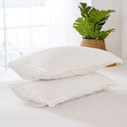 Parure de lit réversible en coton à pompons