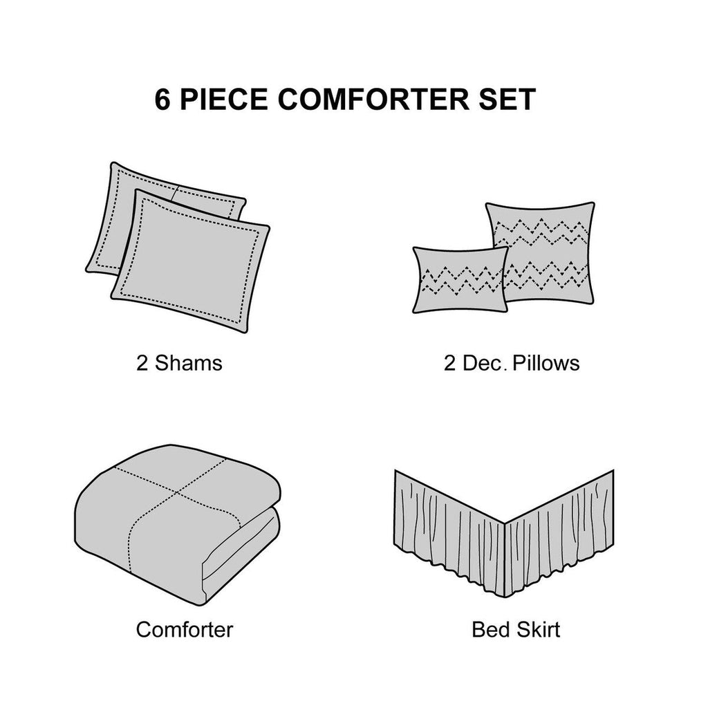 Ensemble de couette 6 pièces en jacquard médaillon Summerfield de Porch &amp; Den