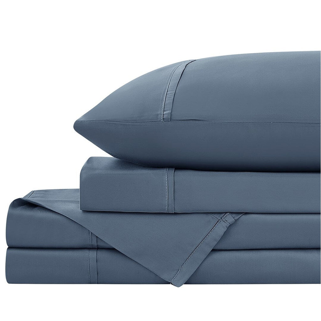 Ensemble de draps de lit 4 pièces de luxe haut de gamme 100 % viscose de bambou, 21 pouces, avec poche extra profonde