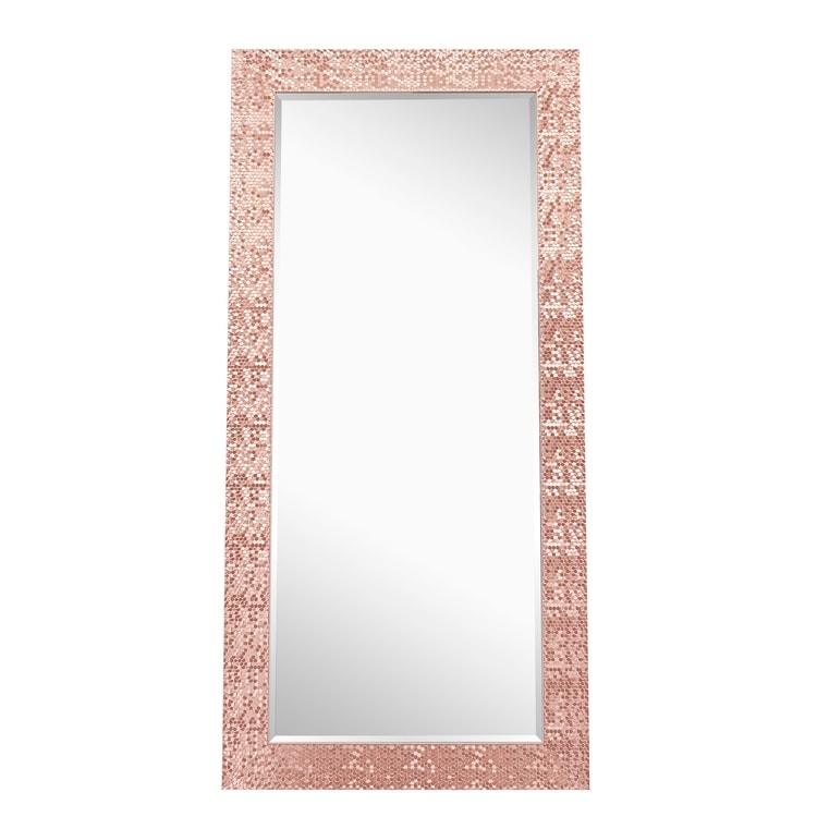 Miroir vertical pleine longueur à motif mosaïque haut de gamme - Miroir d'habillage complet sur pied, incliné ou autoportant