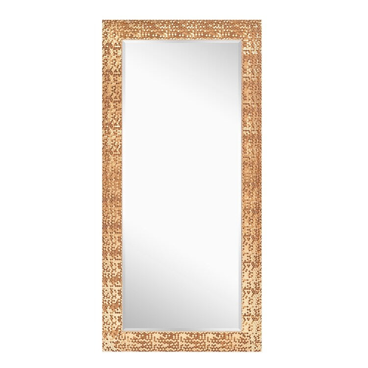 Miroir vertical pleine longueur à motif mosaïque haut de gamme - Miroir d'habillage complet sur pied, incliné ou autoportant